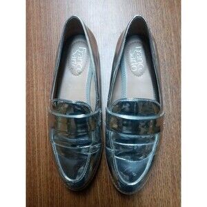 Franco Sarto Women's Colette Silver Loafers Shoes 5 medium